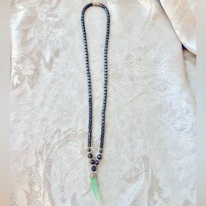 Hematite Necklace with Horn Pendant
